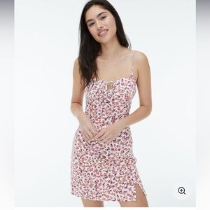 Floral Keyhole Bustier Mini Dress, FLORAL WHITE, SMALL